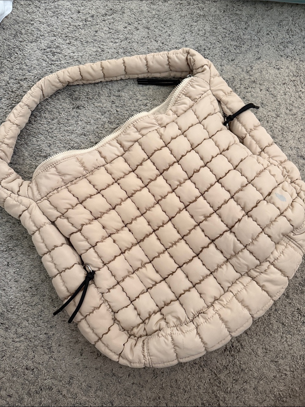 FP Movement by Free People Quilted Puffer Shoulder Bag in Beige